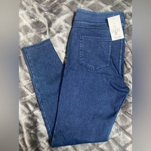 Halara High Waisted Back Side Pocket Stretchy Knit Denim Casual Leggings